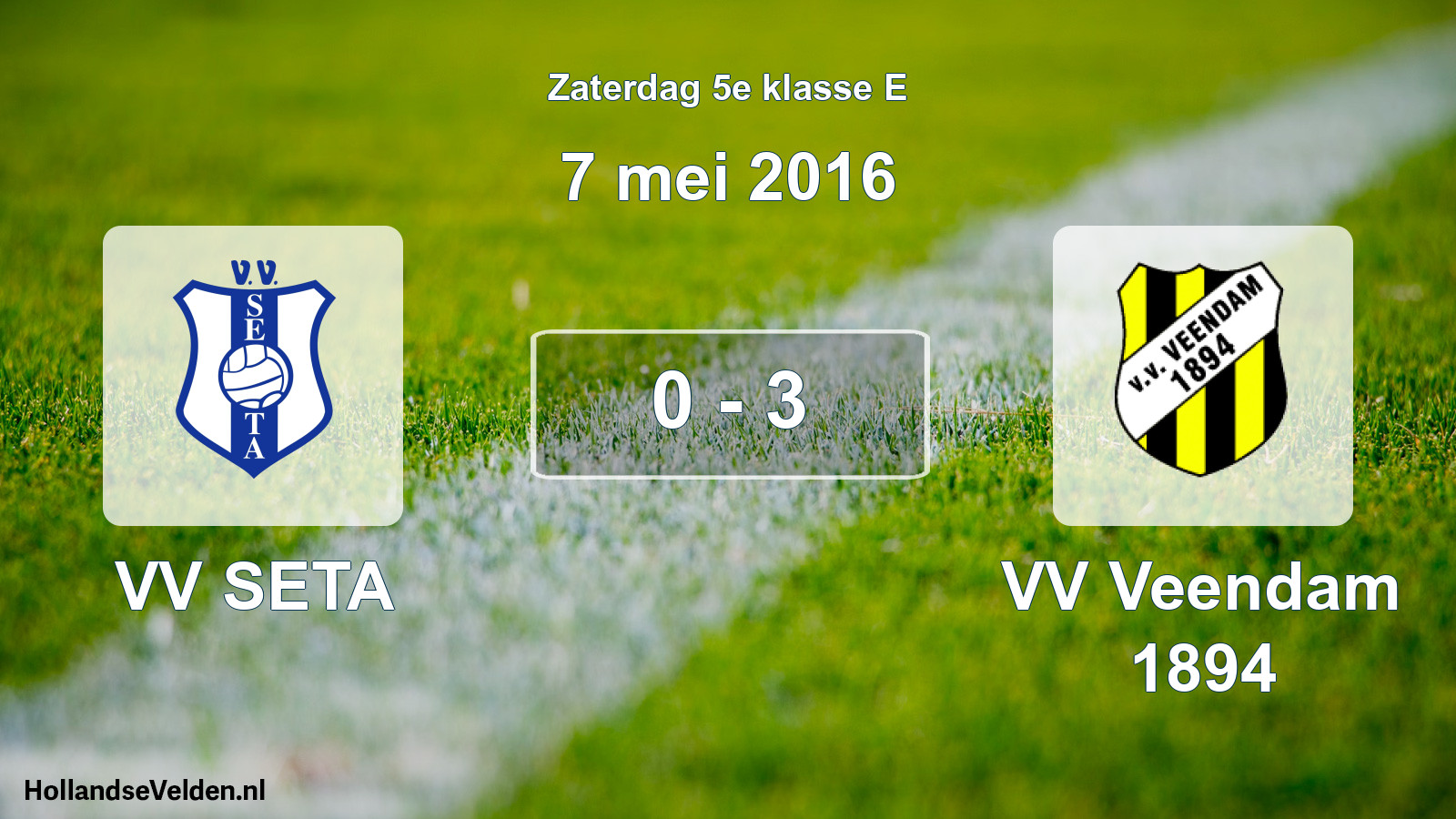 Total number of matches played: VV SETA - VV Veendam 1894 0 - 3 (7 May 2016)