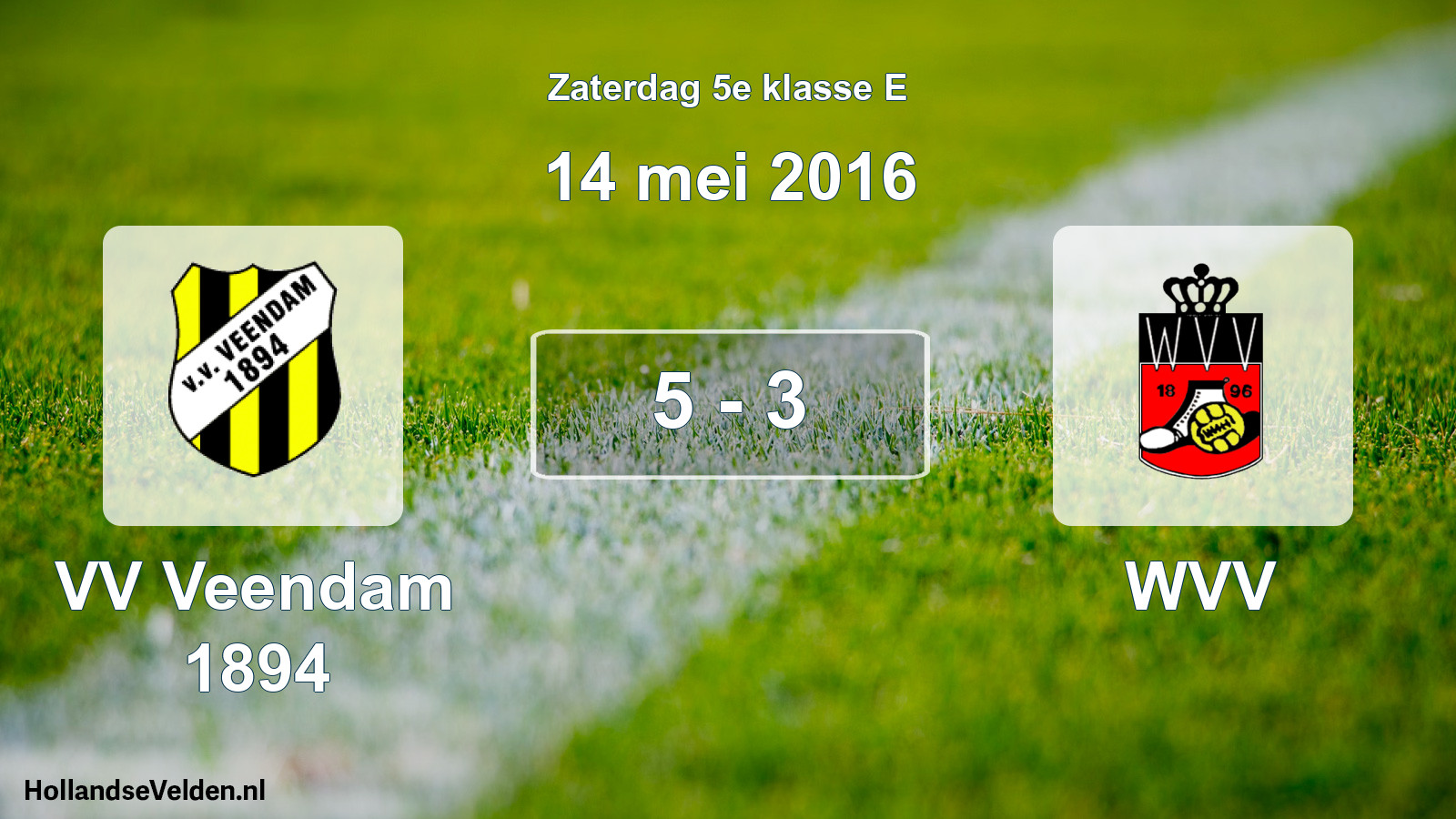 Total number of matches played: VV Veendam 1894 - WVV 5 - 3 (14 May 2016)