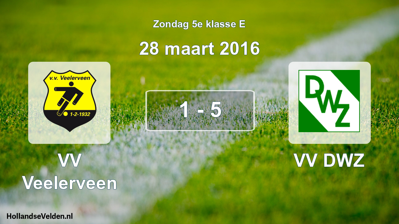 Total number of matches played: VV Veelerveen - VV DWZ 1 - 5 (28 March 2016)