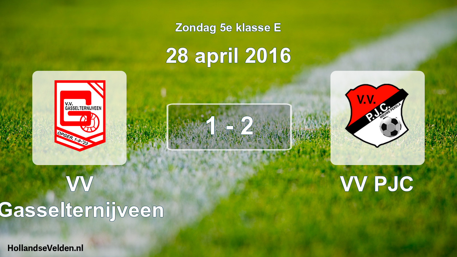 Total number of matches played: VV Gasselternijveen - VV PJC 1 - 2 (28 April 2016)