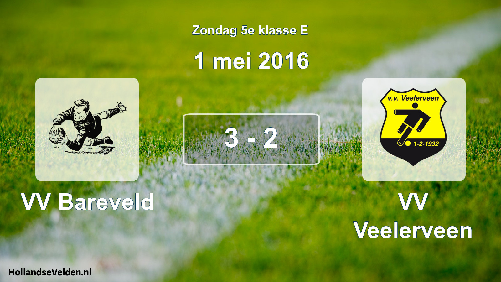 Total number of matches played: VV Bareveld - VV Veelerveen 3 - 2 (1 May 2016)