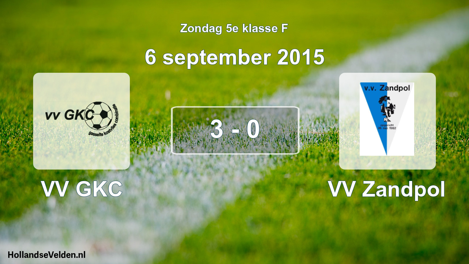 Total number of matches played: VV GKC - VV Zandpol 3 - 0 (6 September 2015)