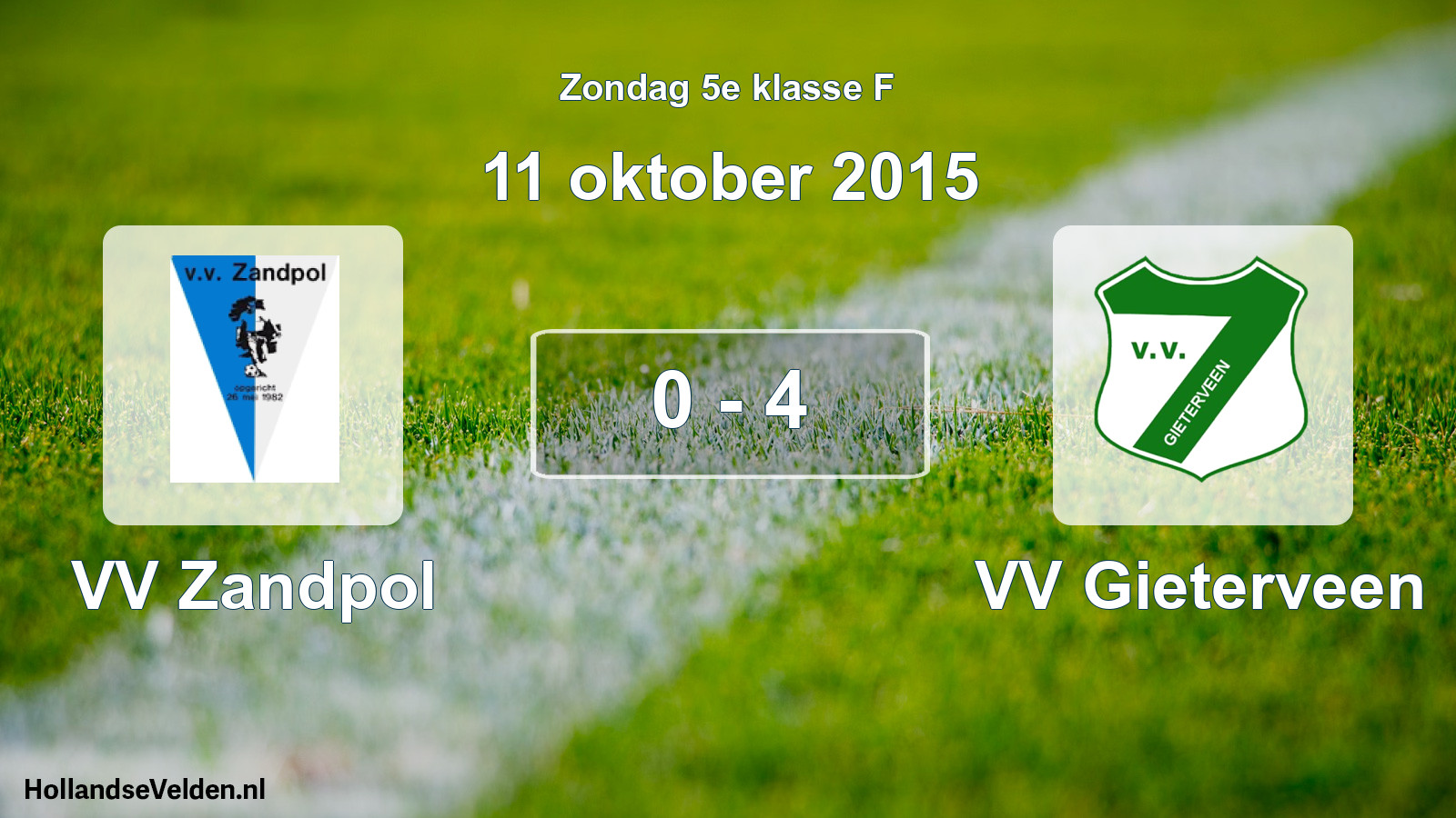 Total number of matches played: VV Zandpol - VV Gieterveen 0 - 4 (11 October 2015)