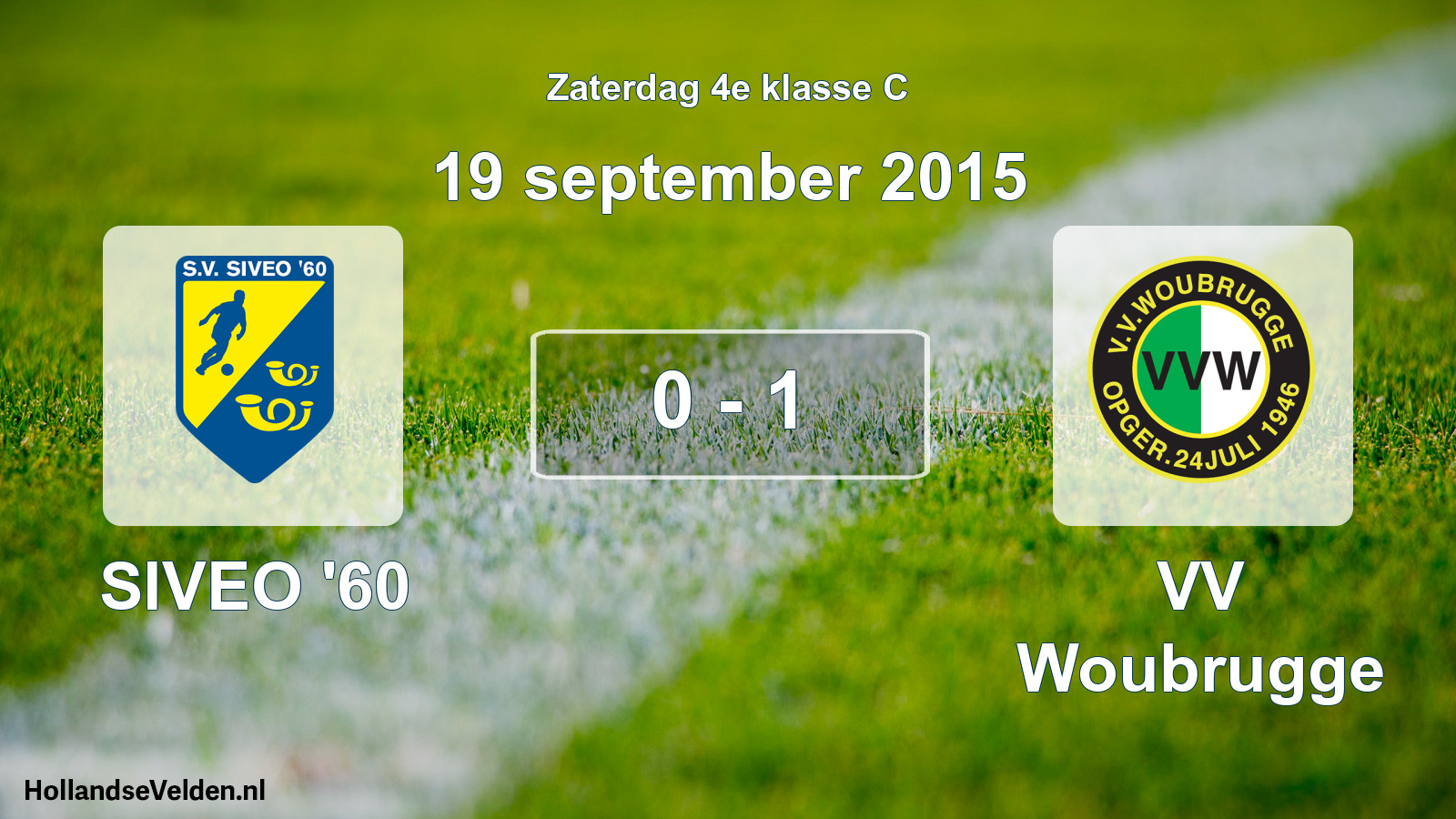 Total number of matches played: SIVEO '60 - VV Woubrugge 0 - 1 (19 September 2015)