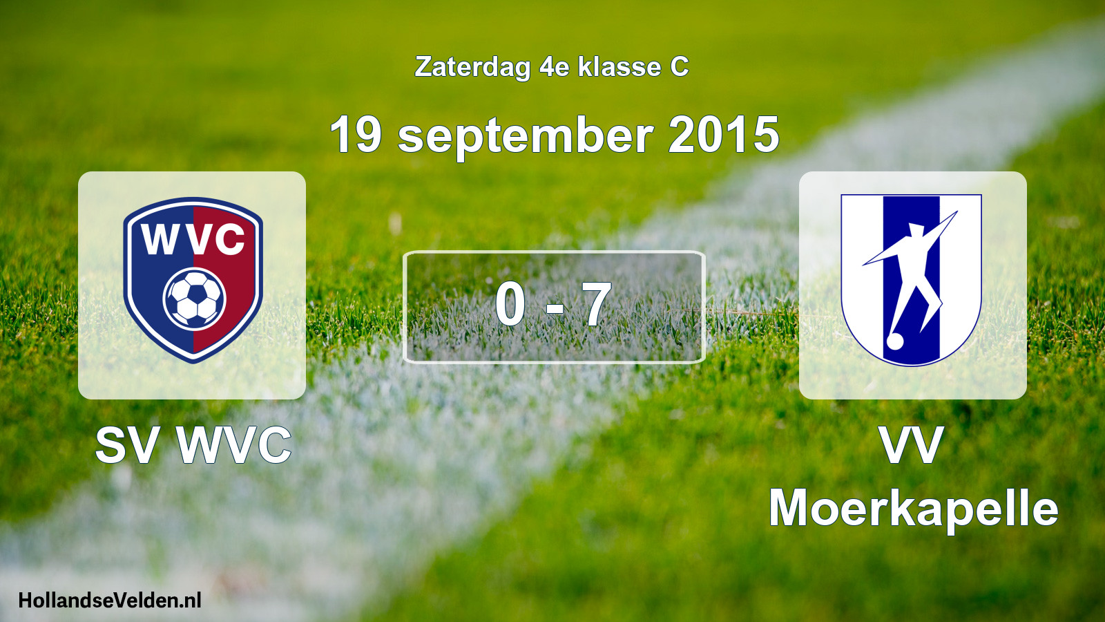 Total number of matches played: SV WVC - VV Moerkapelle 0 - 7 (19 September 2015)