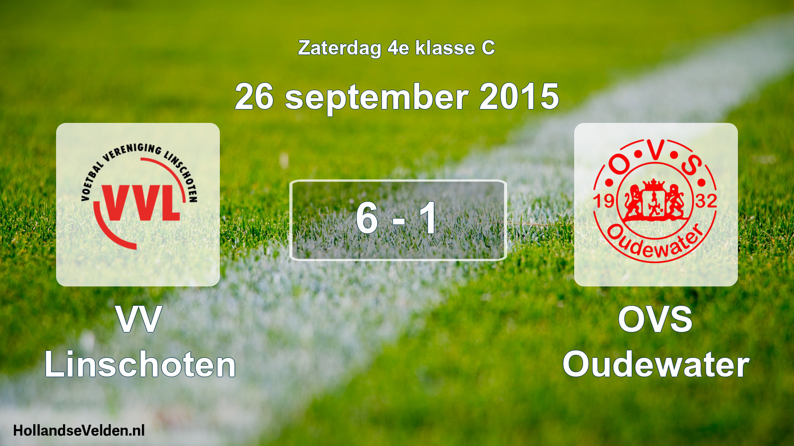 Total number of matches played: VV Linschoten - OVS Oudewater 6 - 1 (26 September 2015)