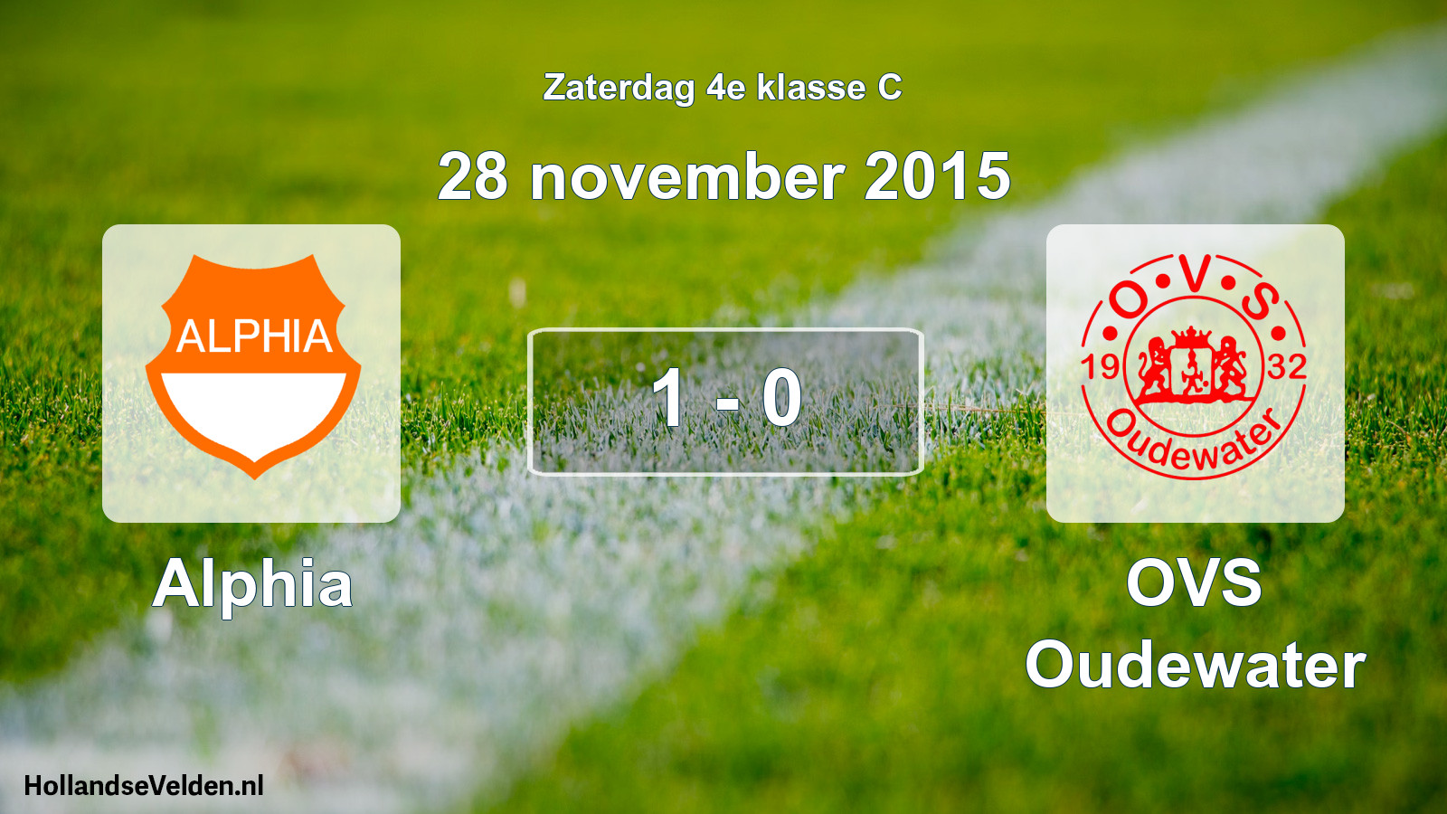 Total number of matches played: Alphia - OVS Oudewater 1 - 0 (28 November 2015)