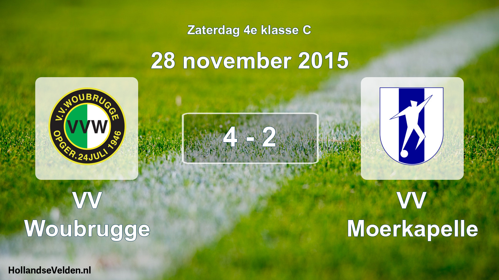 Total number of matches played: VV Woubrugge - VV Moerkapelle 4 - 2 (28 November 2015)
