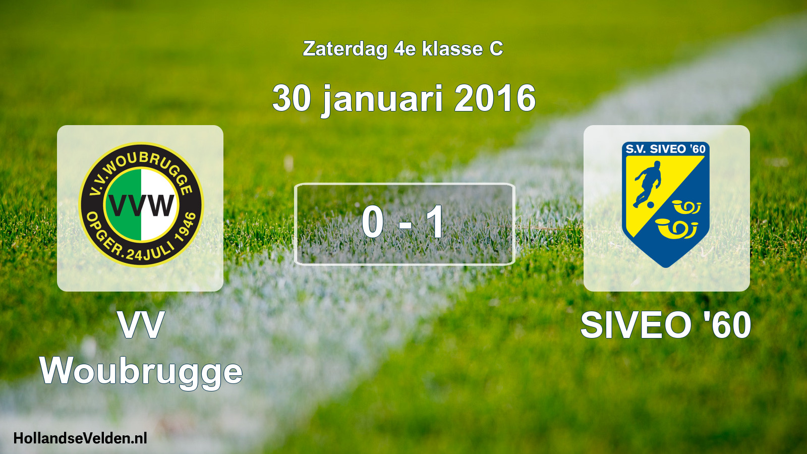 Total number of matches played: VV Woubrugge - SIVEO '60 0 - 1 (30 January 2016)