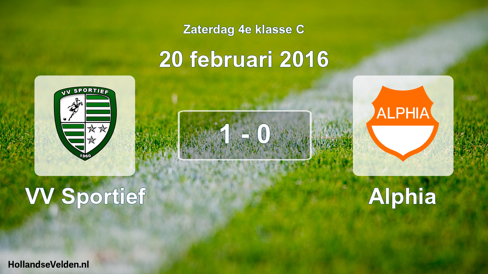 Total number of matches played: VV Sportief - Alphia 1 - 0 (20 February 2016)