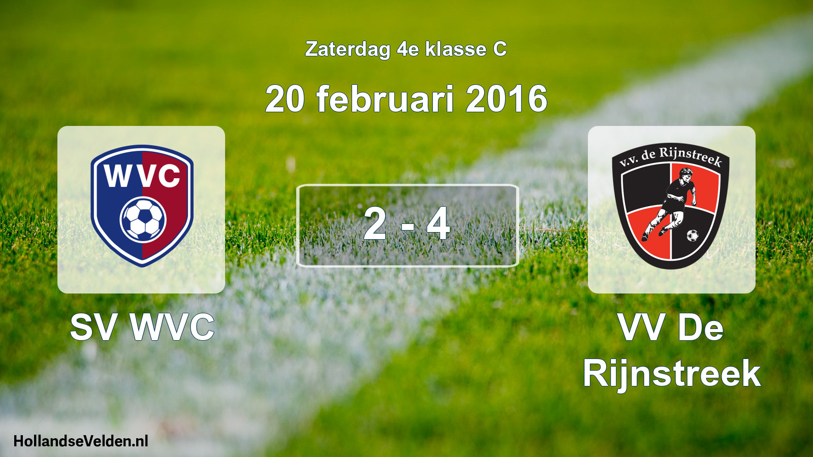 Total number of matches played: SV WVC - VV De Rijnstreek 2 - 4 (20 February 2016)