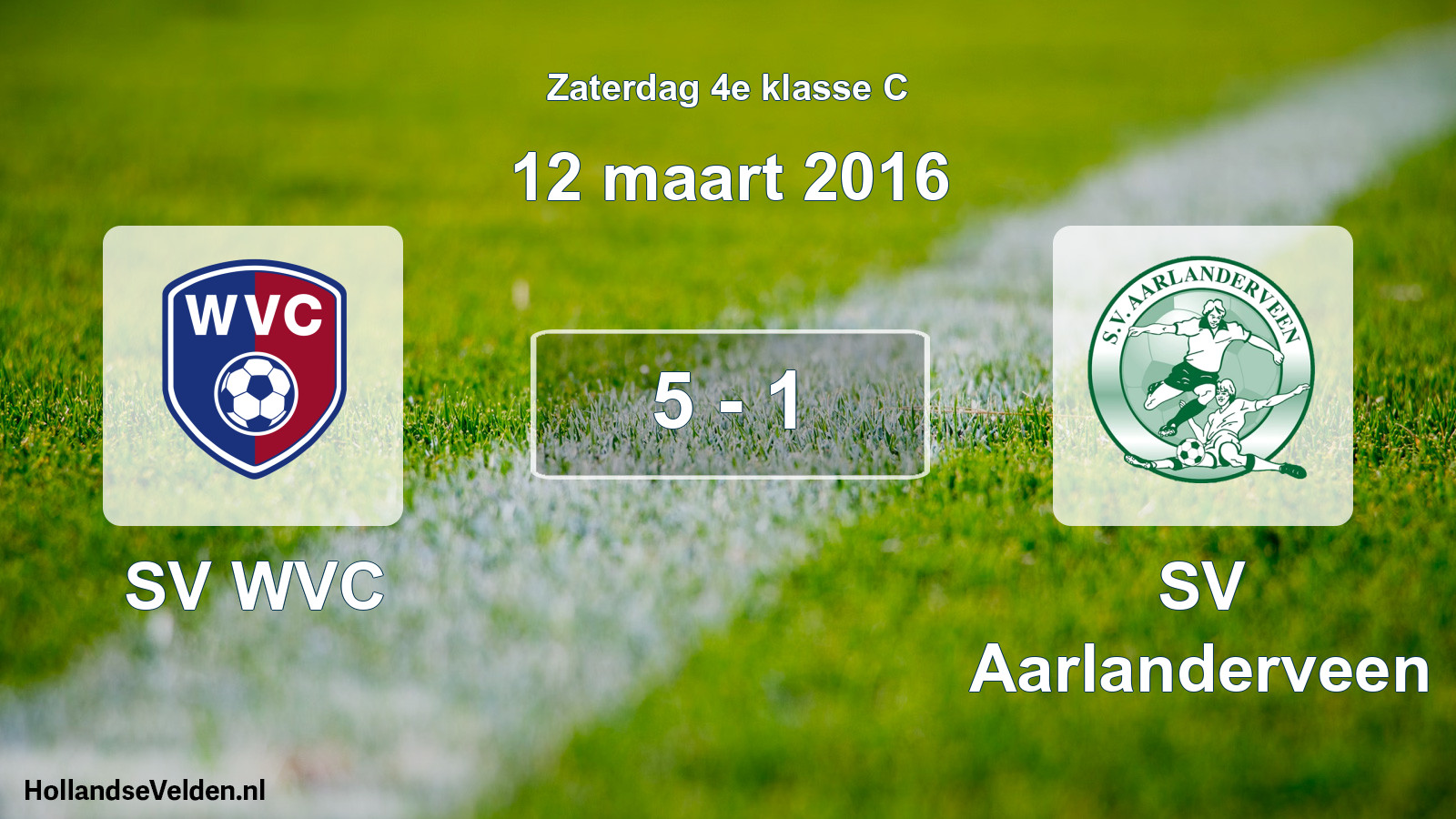 Total number of matches played: SV WVC - SV Aarlanderveen 5 - 1 (12 March 2016)