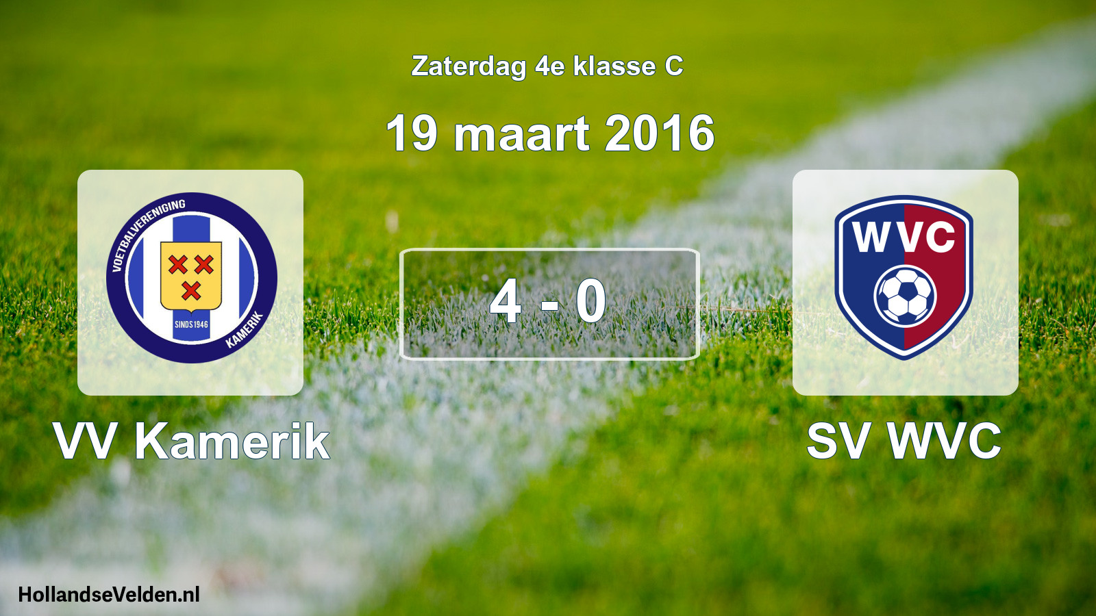 Total number of matches played: VV Kamerik - SV WVC 4 - 0 (19 March 2016)