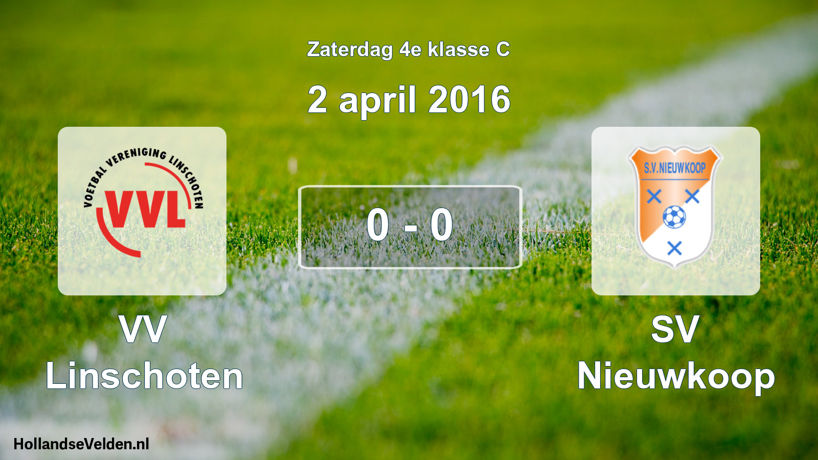 Total number of matches played: VV Linschoten - SV Nieuwkoop 0 - 0 (2 April 2016)