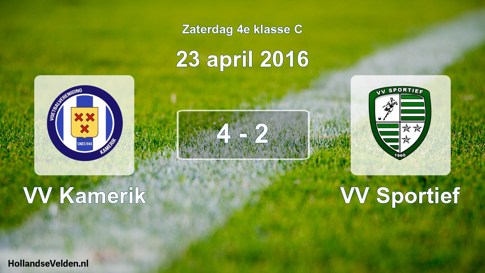 Total number of matches played: VV Kamerik - VV Sportief 4 - 2 (23 April 2016)