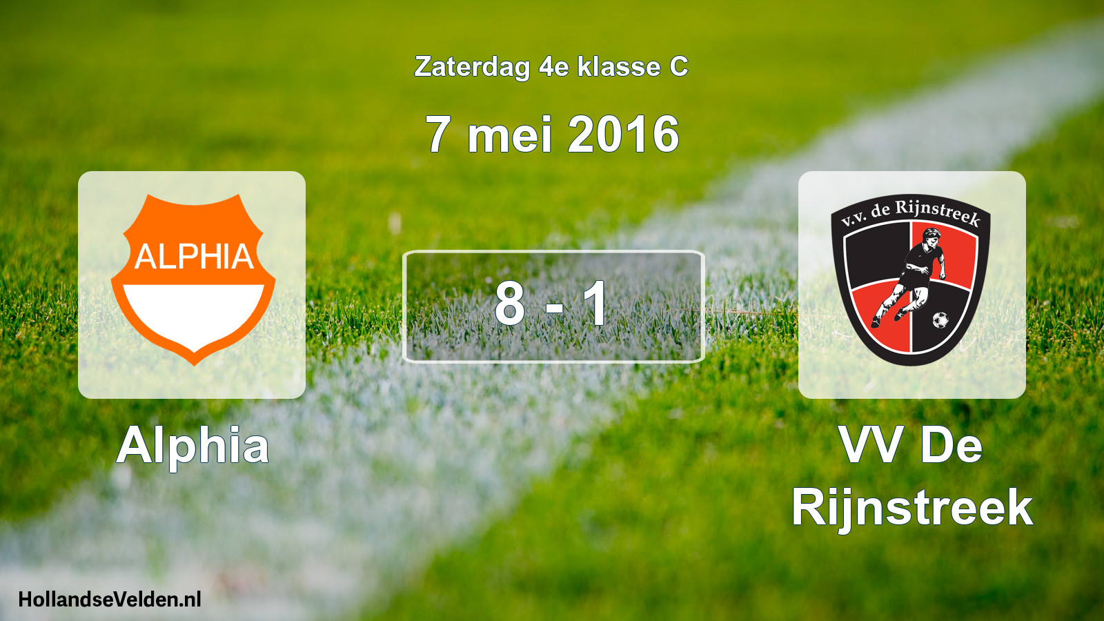 Total number of matches played: Alphia - VV De Rijnstreek 8 - 1 (7 May 2016)