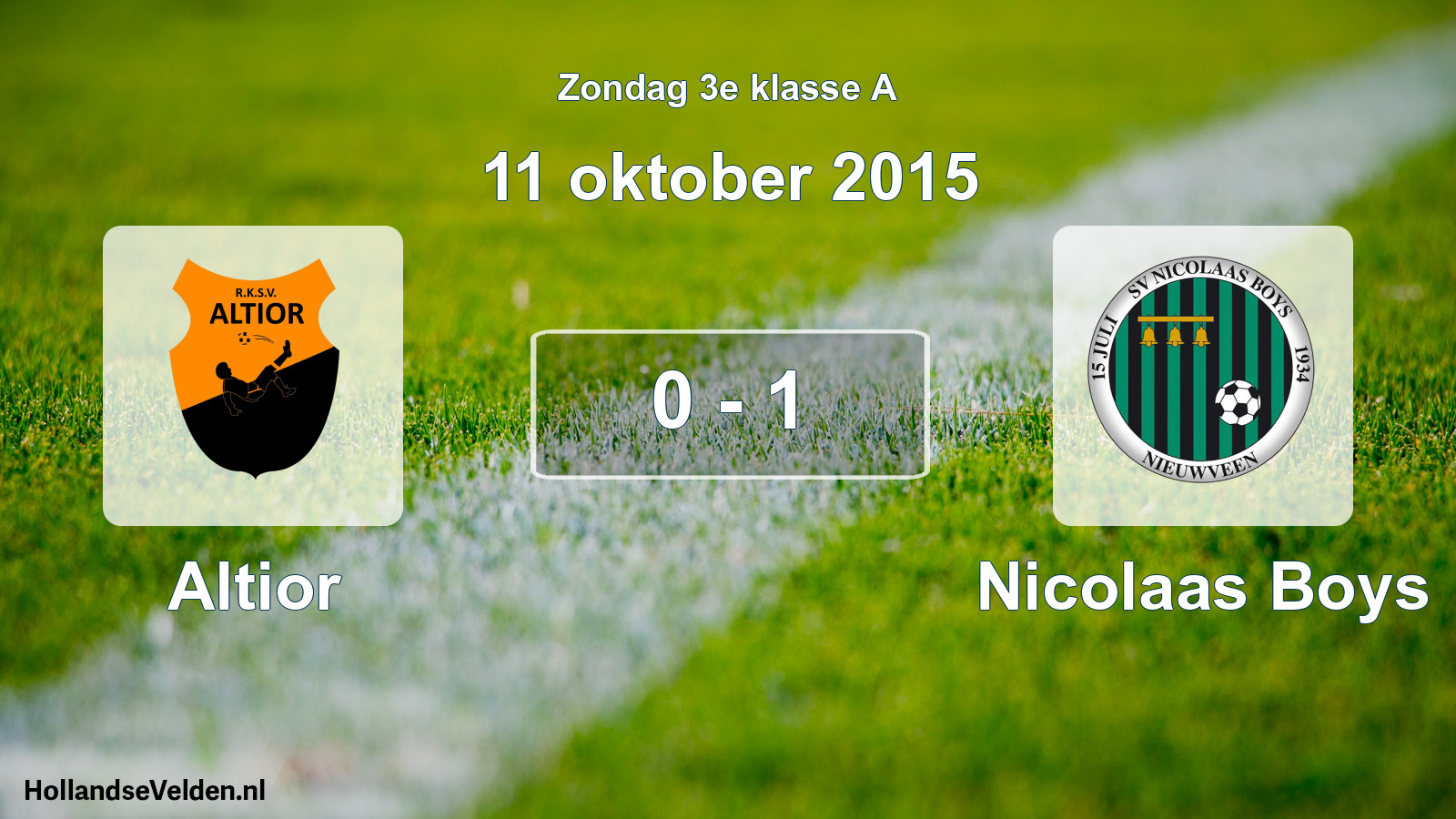 Total number of matches played: Altior - Nicolaas Boys 0 - 1 (11 October 2015)