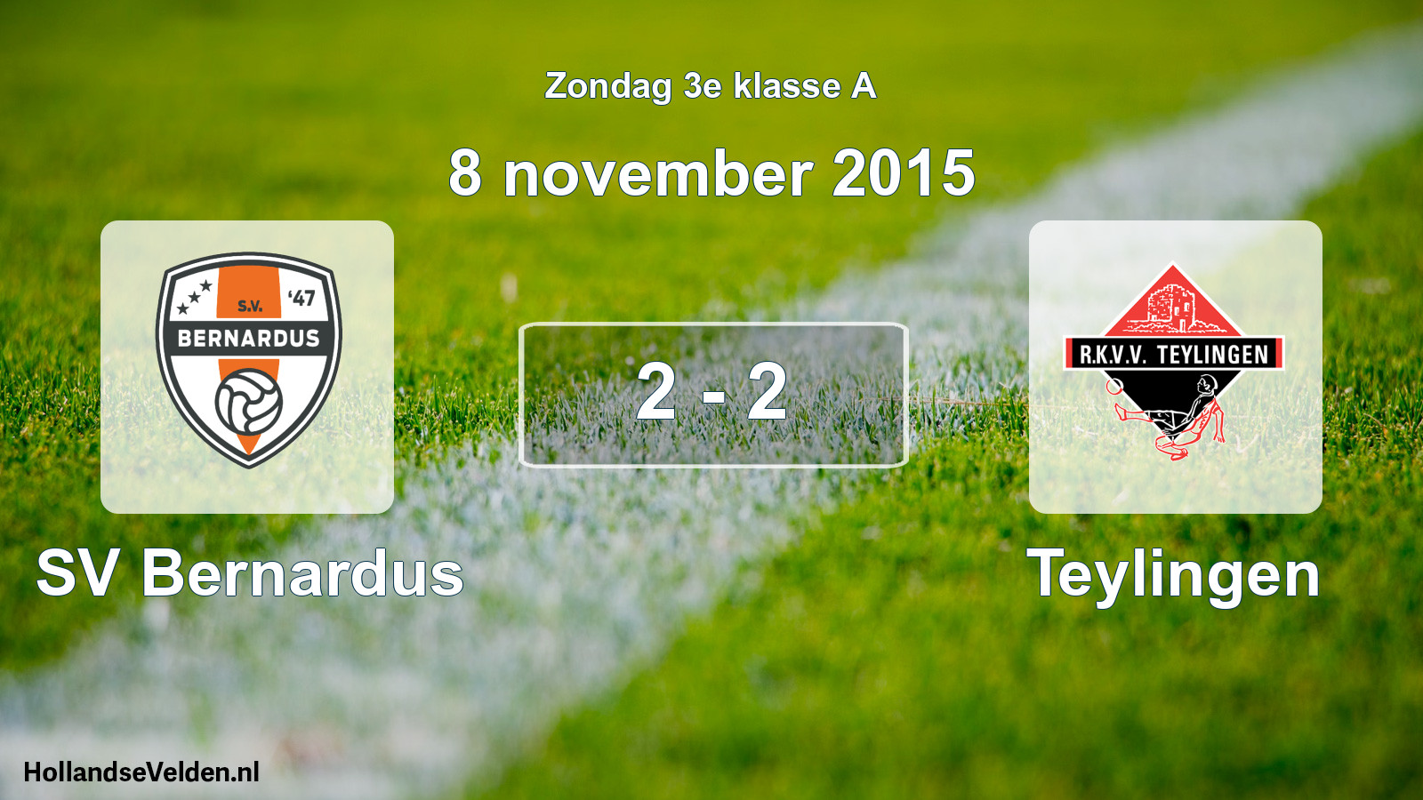 Total number of matches played: SV Bernardus - Teylingen 2 - 2 (8 November 2015)