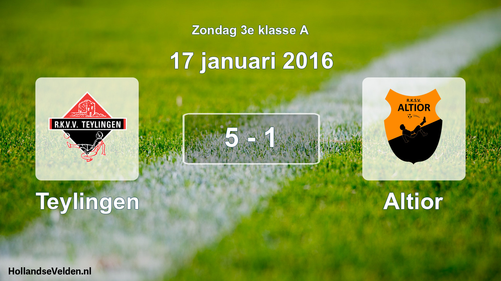 Total number of matches played: Teylingen - Altior 5 - 1 (17 January 2016)