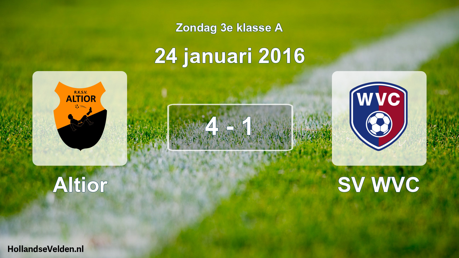 Total number of matches played: Altior - SV WVC 4 - 1 (24 January 2016)