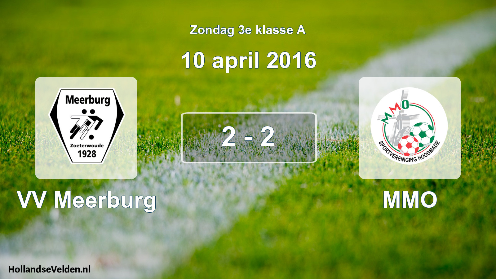 Total number of matches played: VV Meerburg - MMO 2 - 2 (10 April 2016)