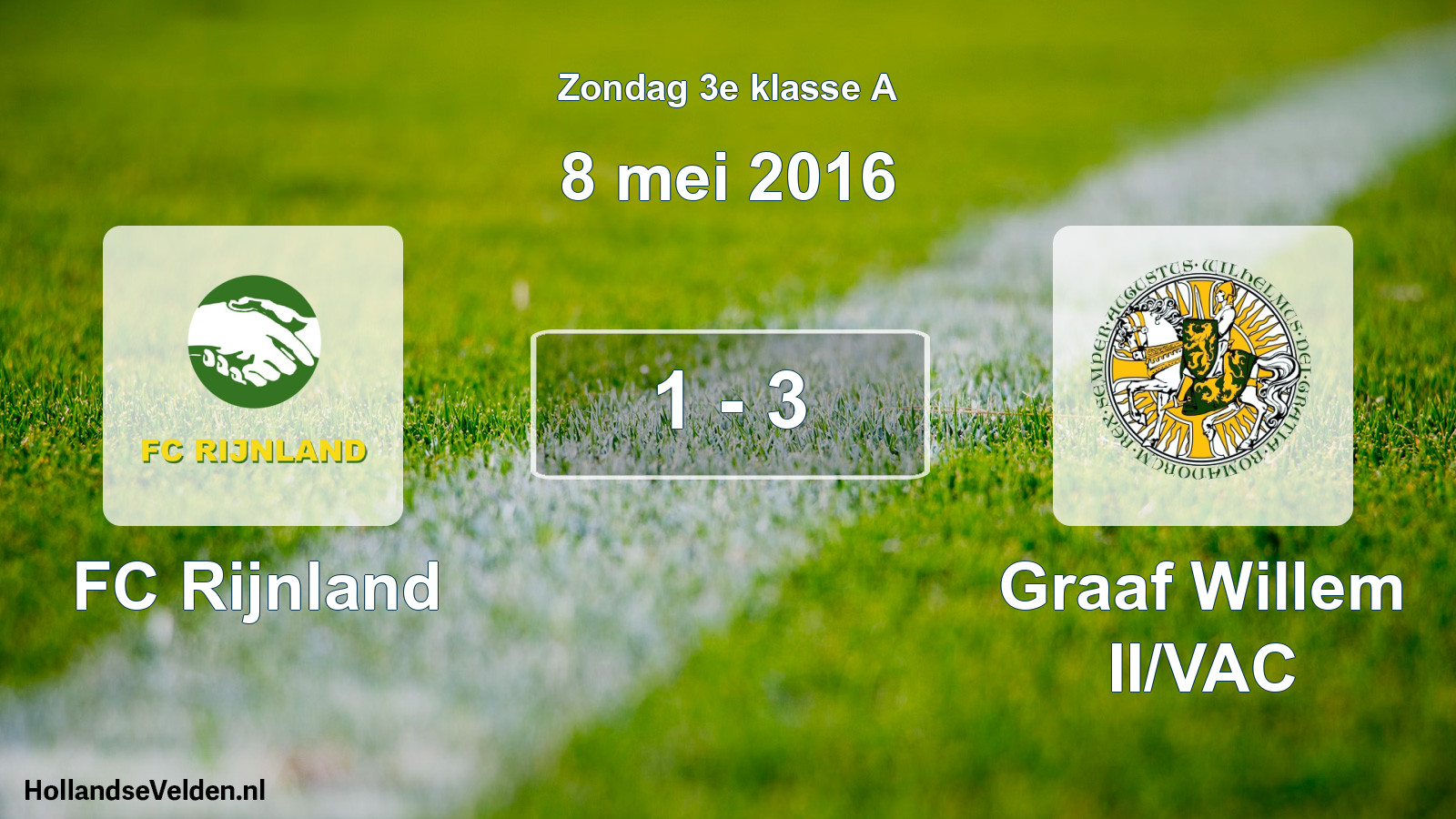 Total number of matches played: FC Rijnland - Graaf Willem II/VAC 1 - 3 (8 May 2016)