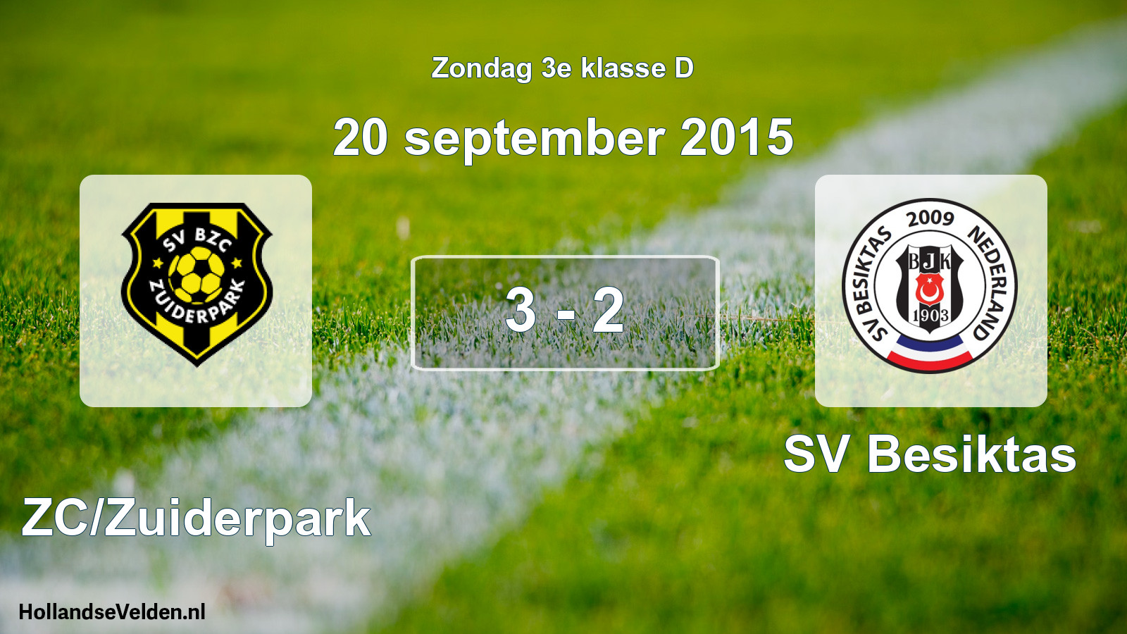 Total number of matches played: BZC/Zuiderpark - SV Besiktas 3 - 2 (20 September 2015)