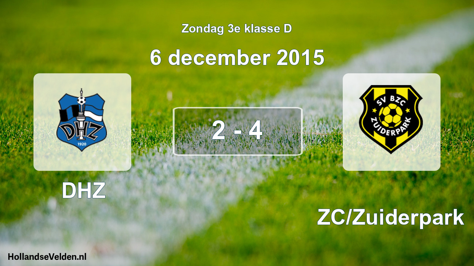 Total number of matches played: DHZ - BZC/Zuiderpark 2 - 4 (6 December 2015)