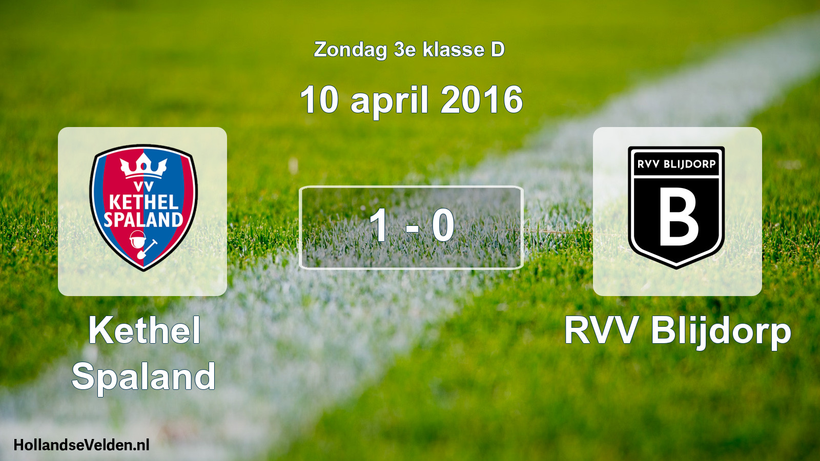 Total number of matches played: Kethel Spaland - RVV Blijdorp 1 - 0 (10 April 2016)