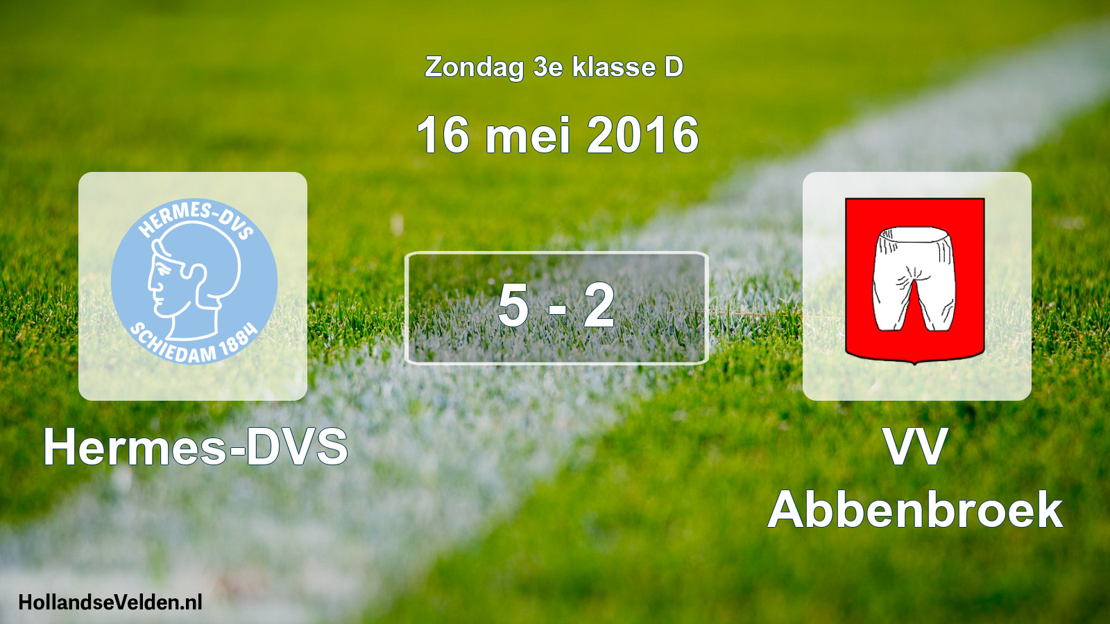 Total number of matches played: Hermes-DVS - VV Abbenbroek 5 - 2 (16 May 2016)
