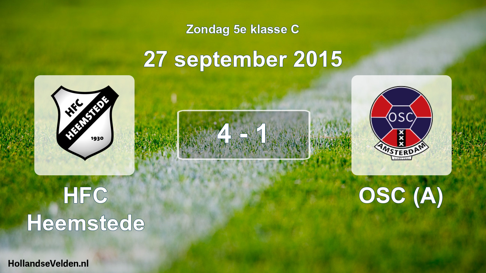 Total number of matches played: HFC Heemstede - OSC (A) 4 - 1 (27 September 2015)