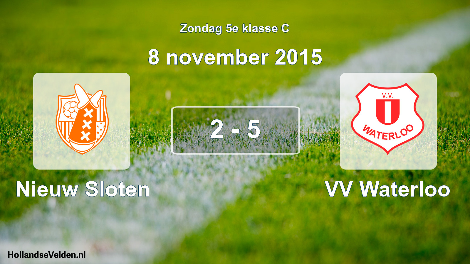Total number of matches played: Nieuw Sloten - VV Waterloo 2 - 5 (8 November 2015)