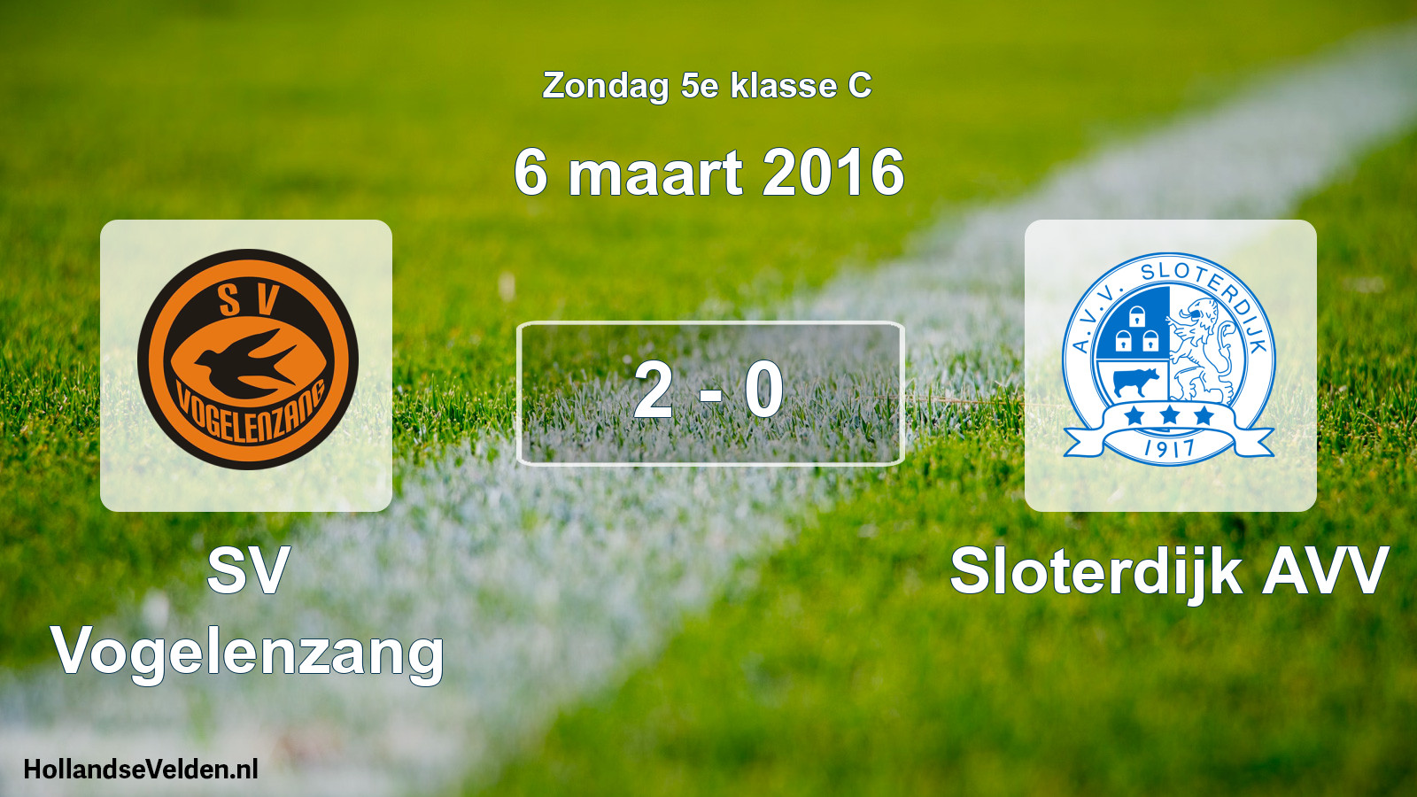 Total number of matches played: SV Vogelenzang - Sloterdijk AVV 2 - 0 (6 March 2016)