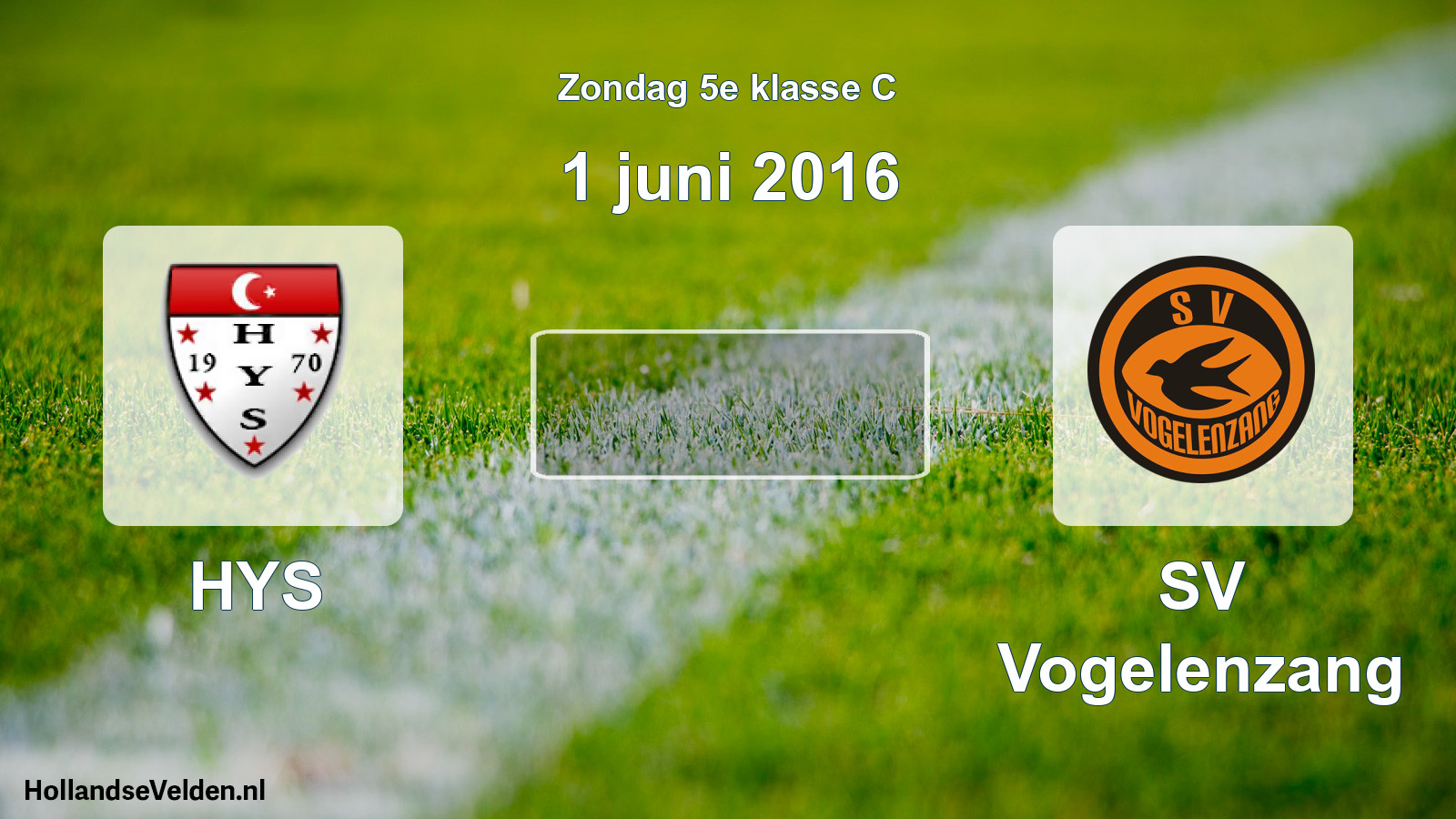 Scheduled Match: HYS - SV Vogelenzang (1 June 2016)