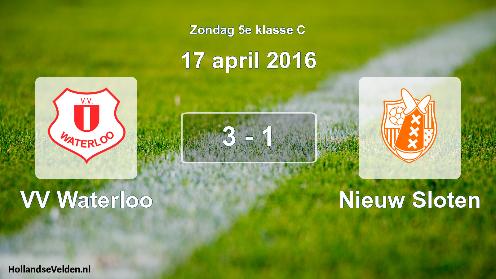 Total number of matches played: VV Waterloo - Nieuw Sloten 3 - 1 (17 April 2016)