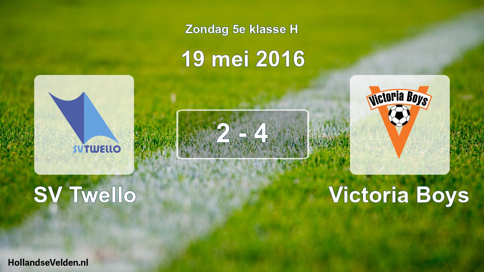 Total number of matches played: SV Twello - Victoria Boys 2 - 4 (19 May 2016)