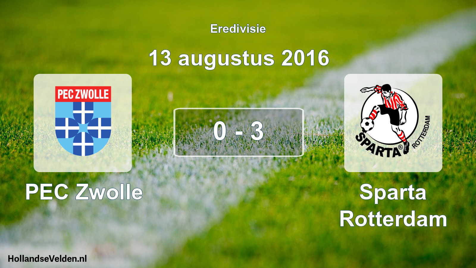 Total number of matches played: PEC Zwolle - Sparta Rotterdam 0 - 3 (13 August 2016)