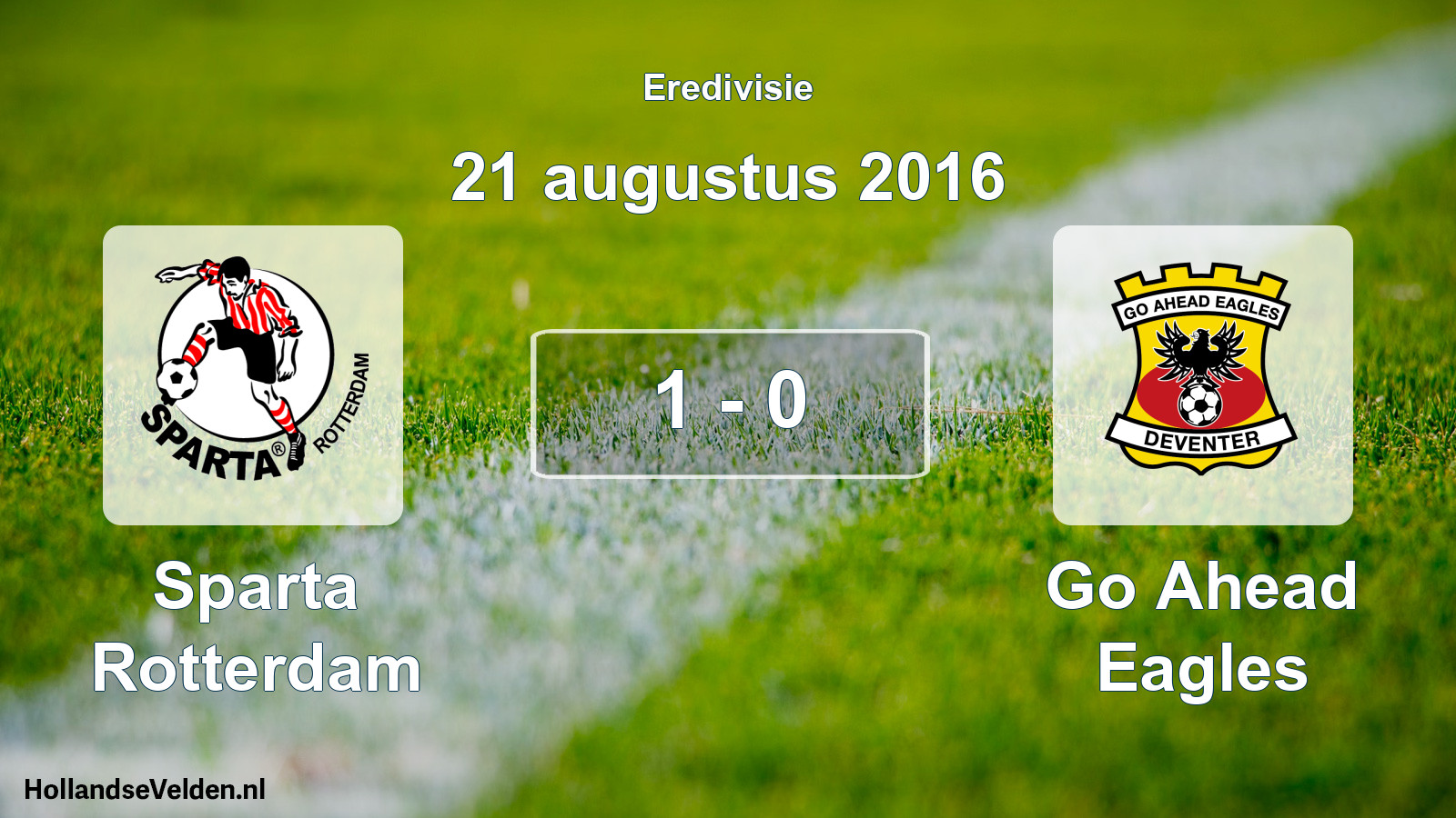 Total number of matches played: Sparta Rotterdam - Go Ahead Eagles 1 - 0 (21 August 2016)