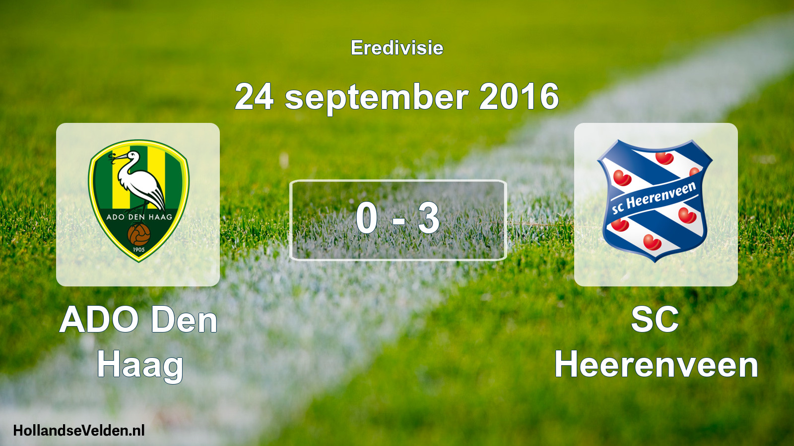 Total number of matches played: ADO Den Haag - SC Heerenveen 0 - 3 (24 September 2016)