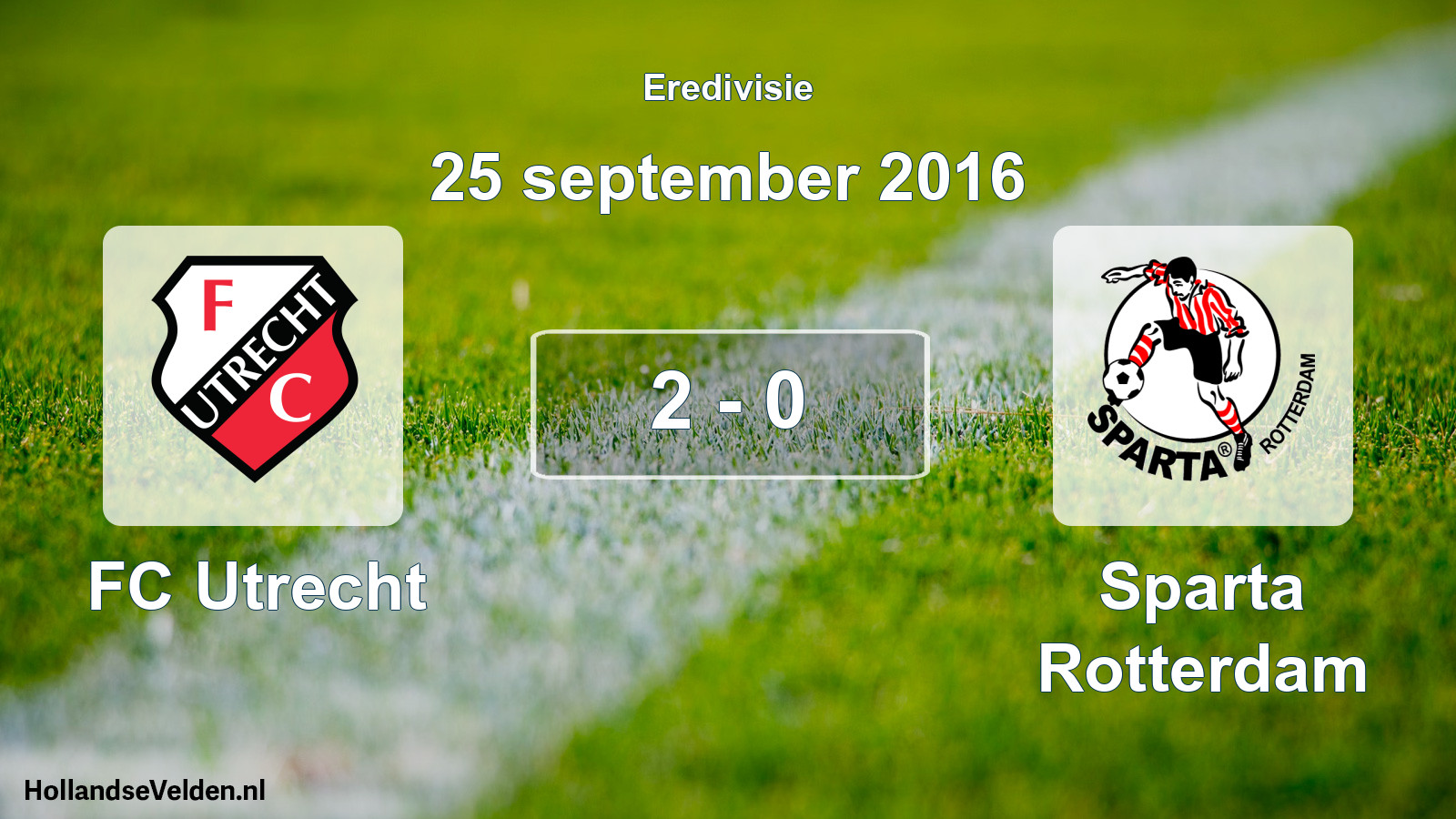 Total number of matches played: FC Utrecht - Sparta Rotterdam 2 - 0 (25 September 2016)