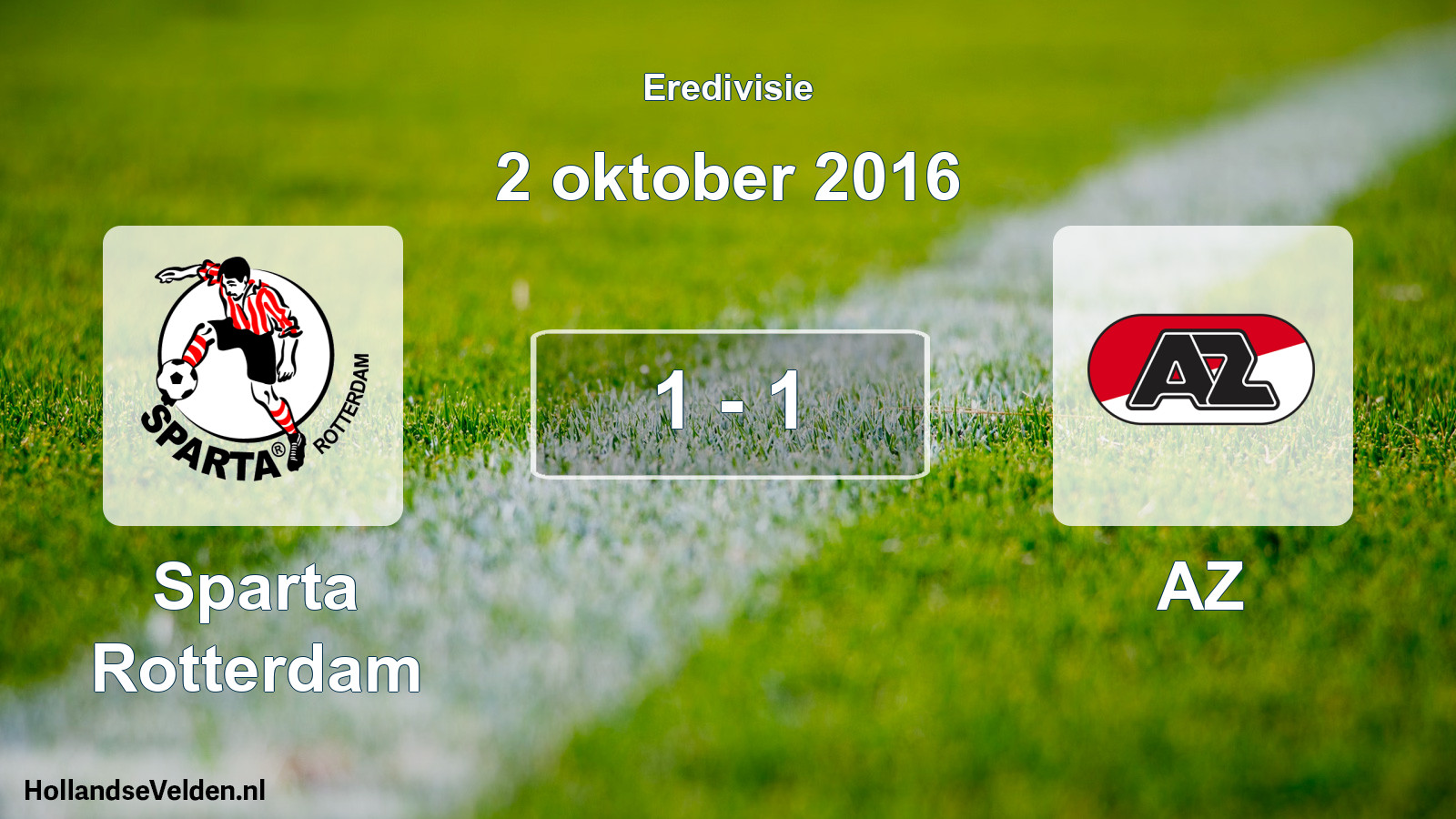 Total number of matches played: Sparta Rotterdam - AZ 1 - 1 (2 October 2016)