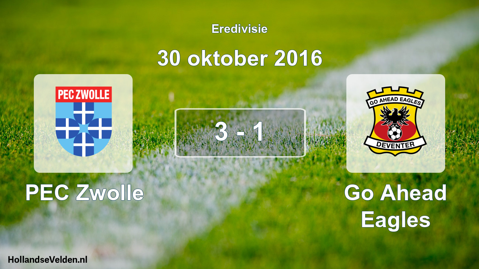 Total number of matches played: PEC Zwolle - Go Ahead Eagles 3 - 1 (30 October 2016)