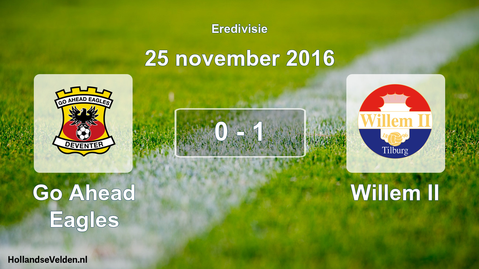 Total number of matches played: Go Ahead Eagles - Willem II 0 - 1 (25 November 2016)