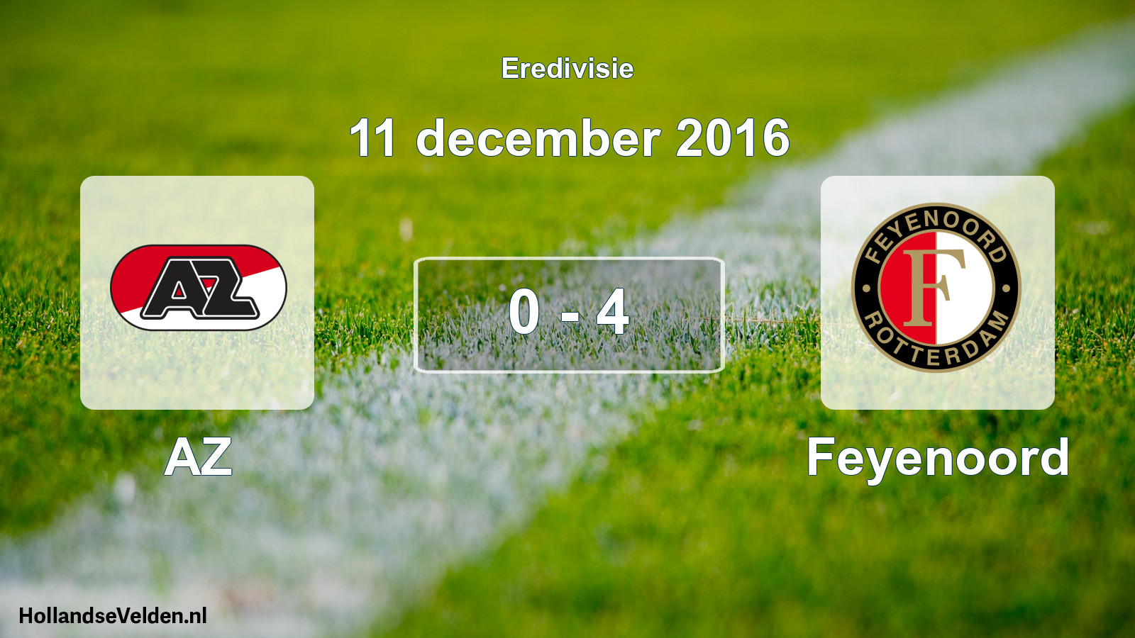 Total number of matches played: AZ - Feyenoord 0 - 4 (11 December 2016)
