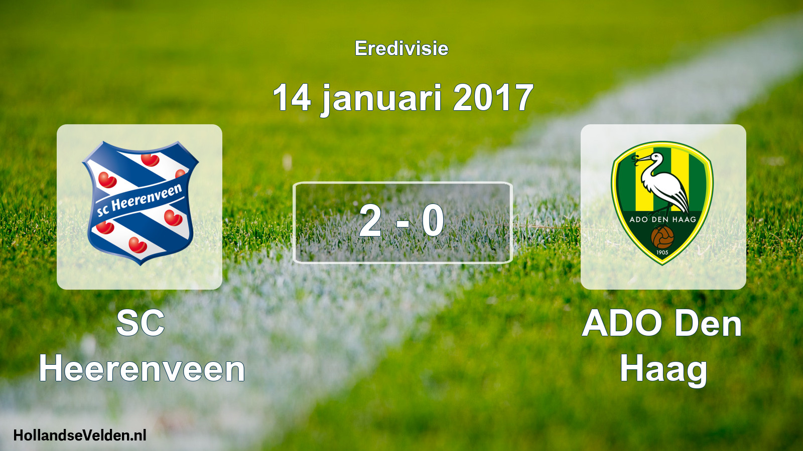 Total number of matches played: SC Heerenveen - ADO Den Haag 2 - 0 (14 January 2017)