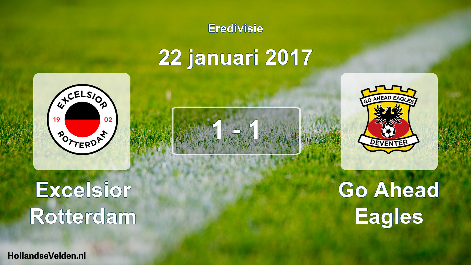 Total number of matches played: Excelsior Rotterdam - Go Ahead Eagles 1 - 1 (22 January 2017)