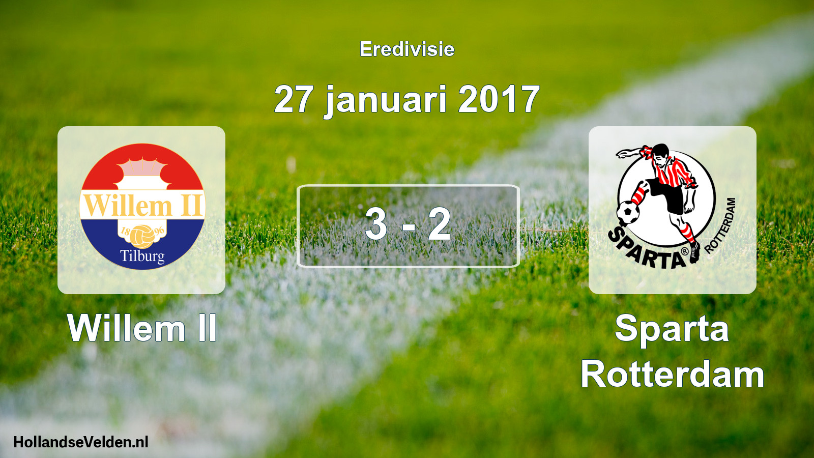 Total number of matches played: Willem II - Sparta Rotterdam 3 - 2 (27 January 2017)