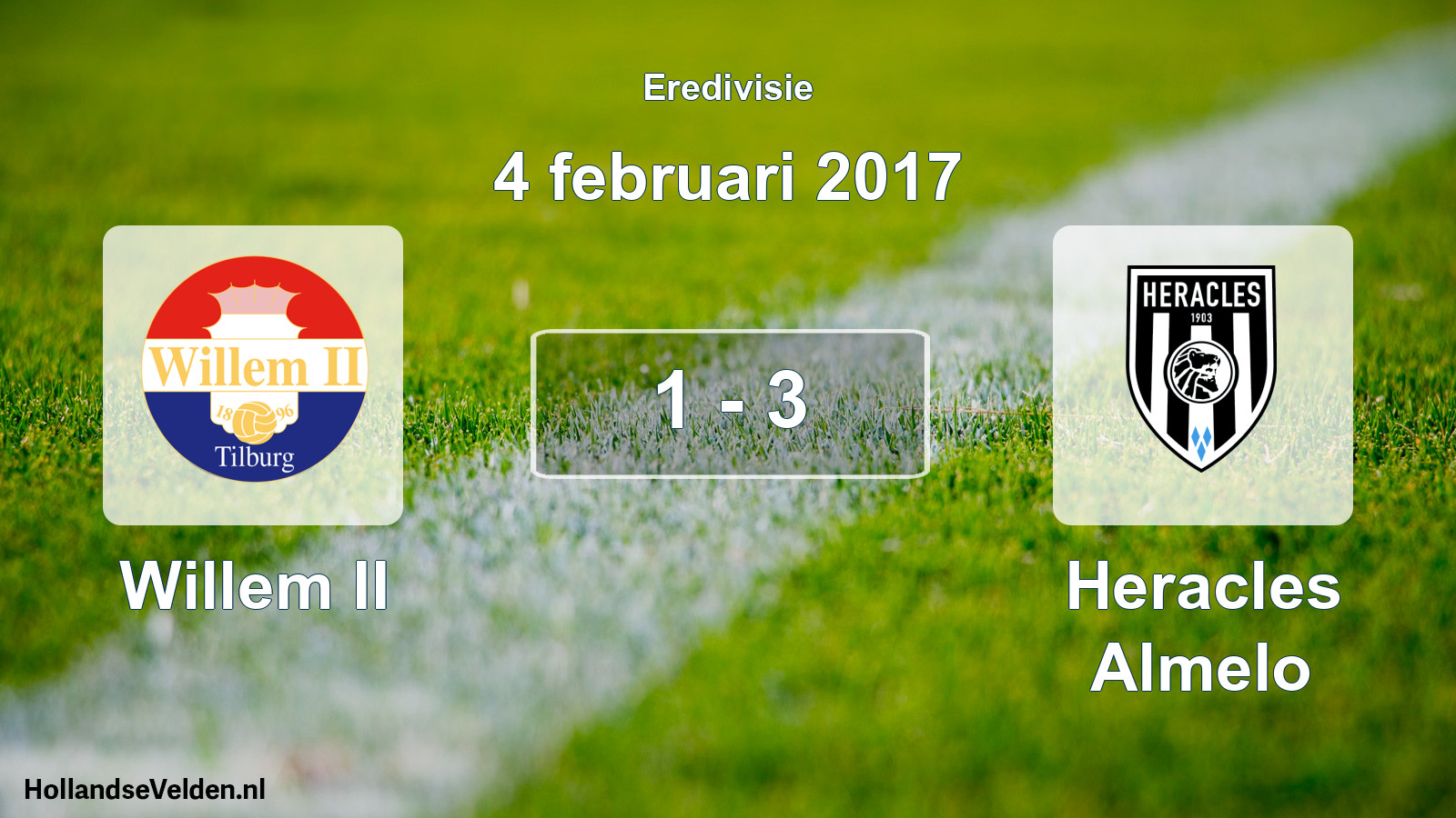 Total number of matches played: Willem II - Heracles Almelo 1 - 3 (4 February 2017)