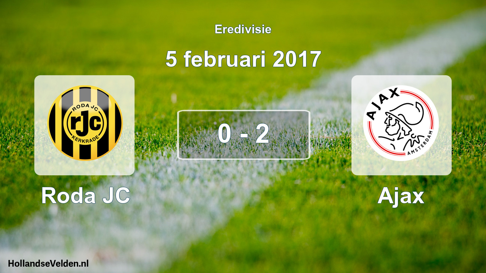 Total number of matches played: Roda JC - Ajax 0 - 2 (5 February 2017)