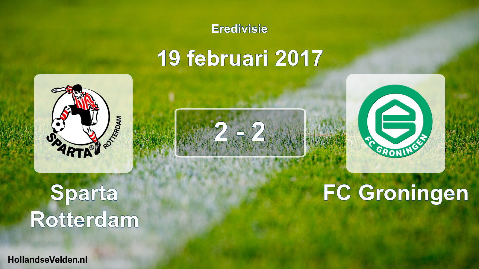 Total number of matches played: Sparta Rotterdam - FC Groningen 2 - 2 (19 February 2017)